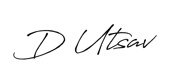 How to make D Utsav name signature. Use Antro_Vectra_Bolder style for creating short signs online. This is the latest handwritten sign. D Utsav signature style 7 images and pictures png