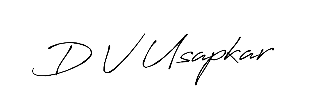 if you are searching for the best signature style for your name D V Usapkar. so please give up your signature search. here we have designed multiple signature styles  using Antro_Vectra_Bolder. D V Usapkar signature style 7 images and pictures png