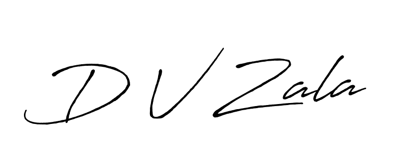 Also You can easily find your signature by using the search form. We will create D V Zala name handwritten signature images for you free of cost using Antro_Vectra_Bolder sign style. D V Zala signature style 7 images and pictures png