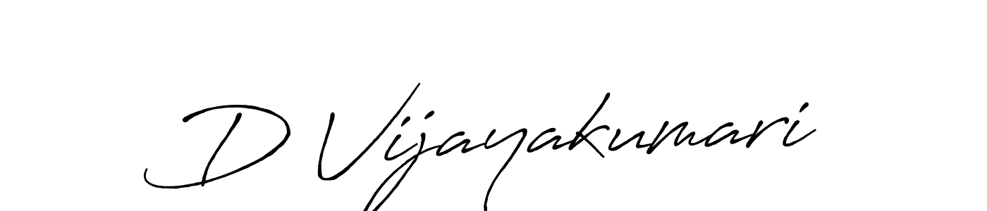 Create a beautiful signature design for name D Vijayakumari. With this signature (Antro_Vectra_Bolder) fonts, you can make a handwritten signature for free. D Vijayakumari signature style 7 images and pictures png