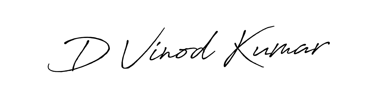 Create a beautiful signature design for name D Vinod Kumar. With this signature (Antro_Vectra_Bolder) fonts, you can make a handwritten signature for free. D Vinod Kumar signature style 7 images and pictures png