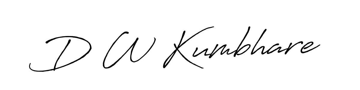D W Kumbhare stylish signature style. Best Handwritten Sign (Antro_Vectra_Bolder) for my name. Handwritten Signature Collection Ideas for my name D W Kumbhare. D W Kumbhare signature style 7 images and pictures png