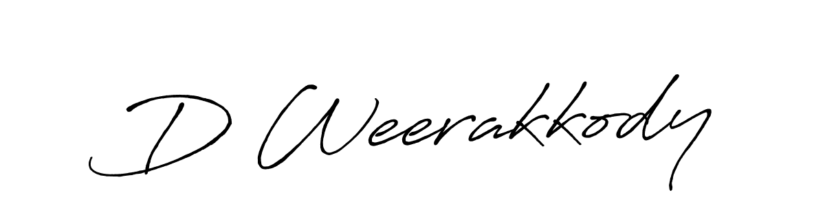 Antro_Vectra_Bolder is a professional signature style that is perfect for those who want to add a touch of class to their signature. It is also a great choice for those who want to make their signature more unique. Get D Weerakkody name to fancy signature for free. D Weerakkody signature style 7 images and pictures png