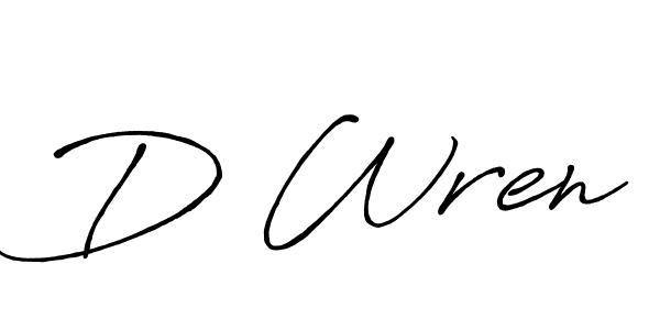 Create a beautiful signature design for name D Wren. With this signature (Antro_Vectra_Bolder) fonts, you can make a handwritten signature for free. D Wren signature style 7 images and pictures png