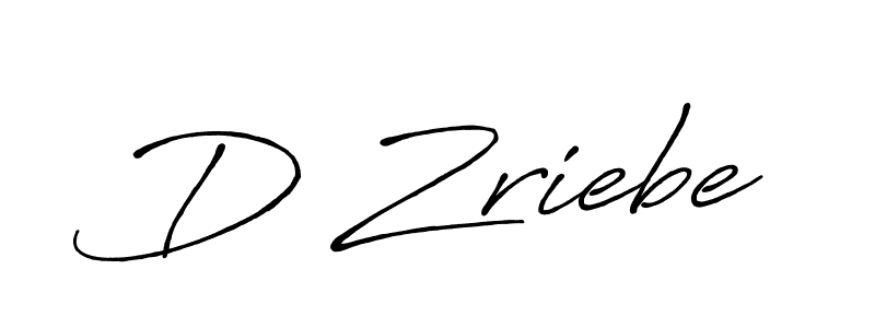 Create a beautiful signature design for name D Zriebe. With this signature (Antro_Vectra_Bolder) fonts, you can make a handwritten signature for free. D Zriebe signature style 7 images and pictures png