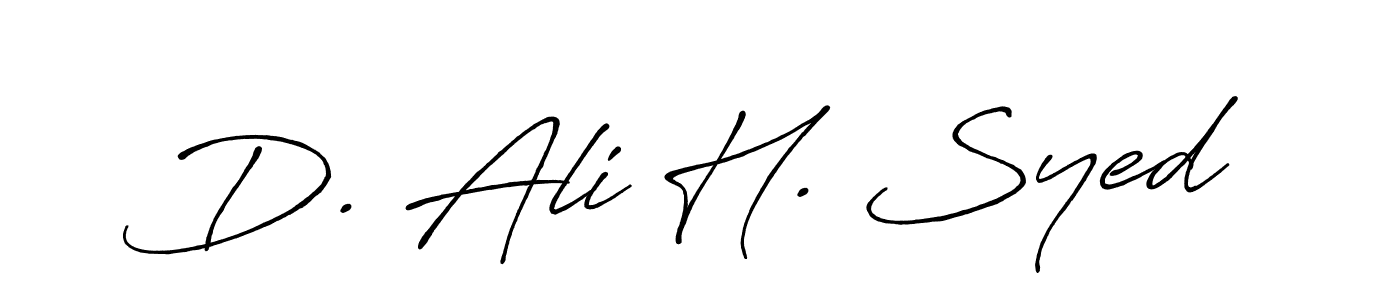 Antro_Vectra_Bolder is a professional signature style that is perfect for those who want to add a touch of class to their signature. It is also a great choice for those who want to make their signature more unique. Get D. Ali H. Syed name to fancy signature for free. D. Ali H. Syed signature style 7 images and pictures png