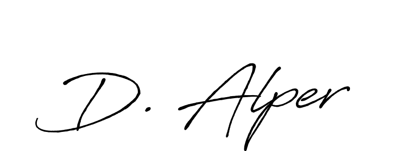 The best way (Antro_Vectra_Bolder) to make a short signature is to pick only two or three words in your name. The name D. Alper include a total of six letters. For converting this name. D. Alper signature style 7 images and pictures png