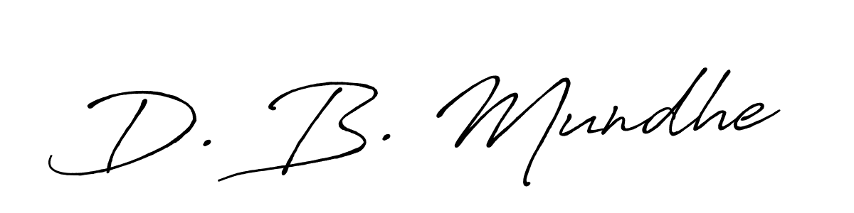 Make a beautiful signature design for name D. B. Mundhe. With this signature (Antro_Vectra_Bolder) style, you can create a handwritten signature for free. D. B. Mundhe signature style 7 images and pictures png