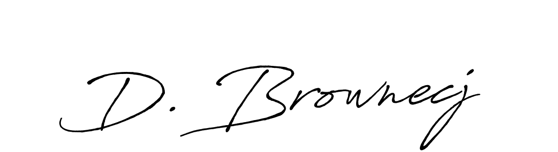 The best way (Antro_Vectra_Bolder) to make a short signature is to pick only two or three words in your name. The name D. Brownecj include a total of six letters. For converting this name. D. Brownecj signature style 7 images and pictures png