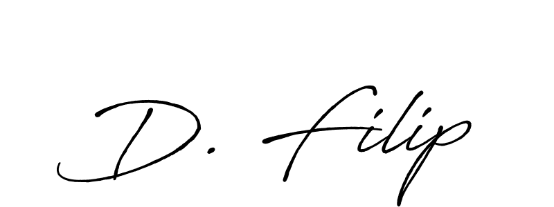 if you are searching for the best signature style for your name D. Filip. so please give up your signature search. here we have designed multiple signature styles  using Antro_Vectra_Bolder. D. Filip signature style 7 images and pictures png
