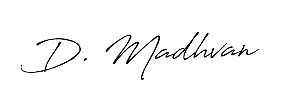 Use a signature maker to create a handwritten signature online. With this signature software, you can design (Antro_Vectra_Bolder) your own signature for name D. Madhvan. D. Madhvan signature style 7 images and pictures png