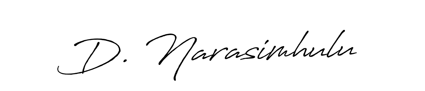 Create a beautiful signature design for name D. Narasimhulu. With this signature (Antro_Vectra_Bolder) fonts, you can make a handwritten signature for free. D. Narasimhulu signature style 7 images and pictures png