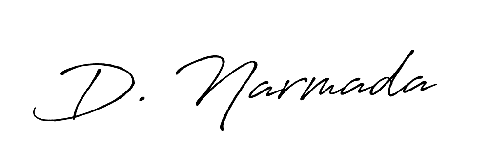 How to make D. Narmada name signature. Use Antro_Vectra_Bolder style for creating short signs online. This is the latest handwritten sign. D. Narmada signature style 7 images and pictures png