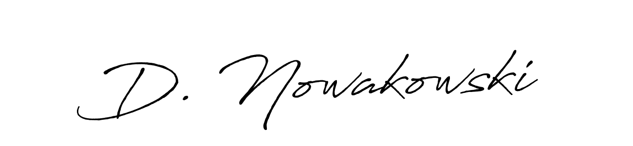 Use a signature maker to create a handwritten signature online. With this signature software, you can design (Antro_Vectra_Bolder) your own signature for name D. Nowakowski. D. Nowakowski signature style 7 images and pictures png