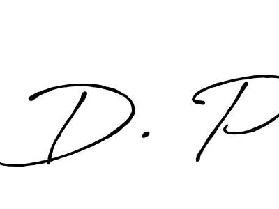 The best way (Antro_Vectra_Bolder) to make a short signature is to pick only two or three words in your name. The name D. P include a total of six letters. For converting this name. D. P signature style 7 images and pictures png