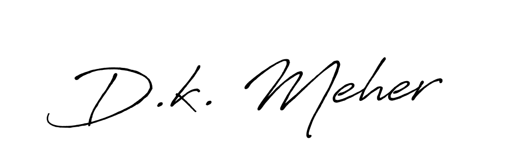 Antro_Vectra_Bolder is a professional signature style that is perfect for those who want to add a touch of class to their signature. It is also a great choice for those who want to make their signature more unique. Get D.k. Meher name to fancy signature for free. D.k. Meher signature style 7 images and pictures png