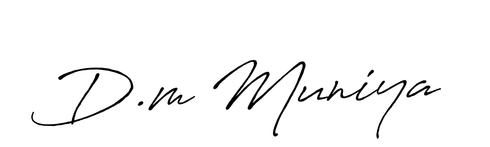 D.m Muniya stylish signature style. Best Handwritten Sign (Antro_Vectra_Bolder) for my name. Handwritten Signature Collection Ideas for my name D.m Muniya. D.m Muniya signature style 7 images and pictures png