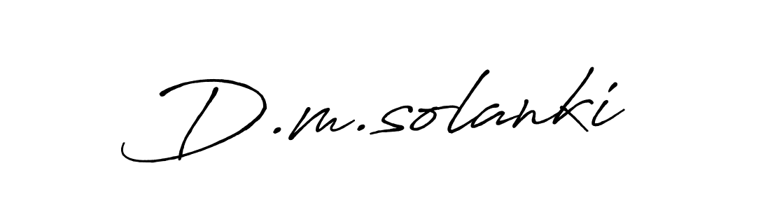 Create a beautiful signature design for name D.m.solanki. With this signature (Antro_Vectra_Bolder) fonts, you can make a handwritten signature for free. D.m.solanki signature style 7 images and pictures png