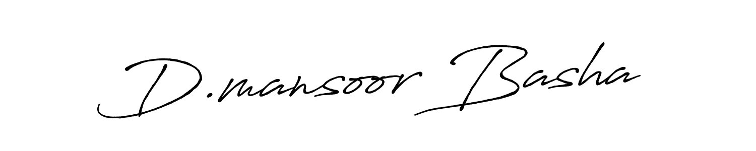 How to make D.mansoor Basha name signature. Use Antro_Vectra_Bolder style for creating short signs online. This is the latest handwritten sign. D.mansoor Basha signature style 7 images and pictures png