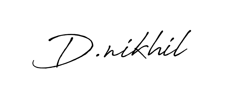 How to make D.nikhil name signature. Use Antro_Vectra_Bolder style for creating short signs online. This is the latest handwritten sign. D.nikhil signature style 7 images and pictures png