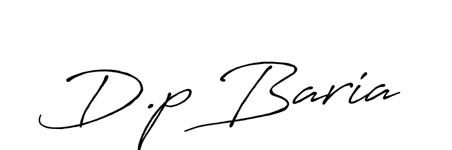 How to make D.p Baria name signature. Use Antro_Vectra_Bolder style for creating short signs online. This is the latest handwritten sign. D.p Baria signature style 7 images and pictures png