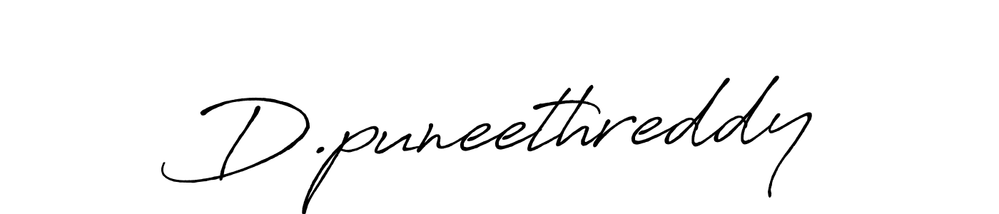 Create a beautiful signature design for name D.puneethreddy. With this signature (Antro_Vectra_Bolder) fonts, you can make a handwritten signature for free. D.puneethreddy signature style 7 images and pictures png