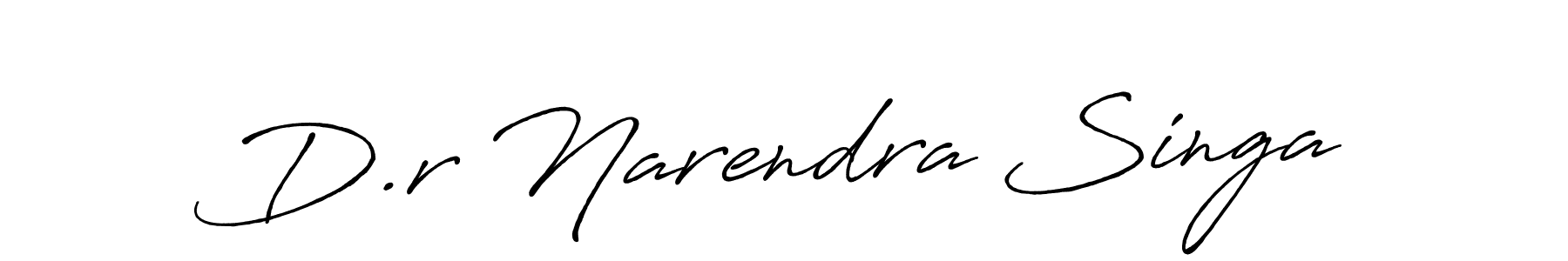 Make a beautiful signature design for name D.r Narendra Singa. With this signature (Antro_Vectra_Bolder) style, you can create a handwritten signature for free. D.r Narendra Singa signature style 7 images and pictures png