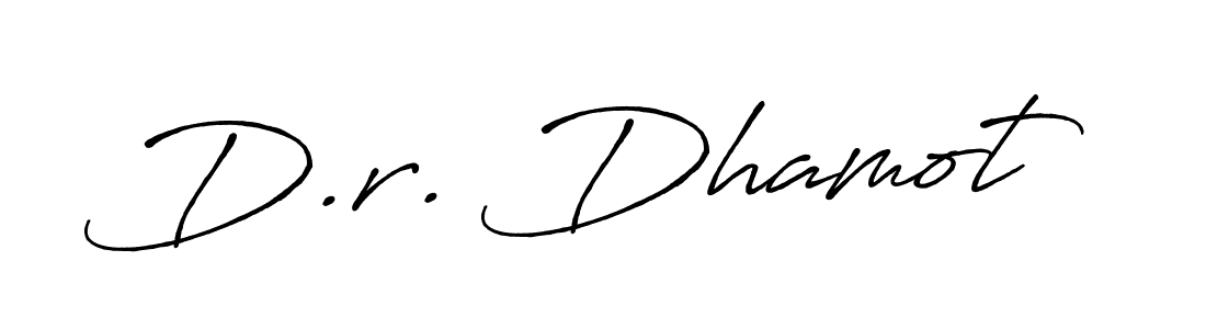 Design your own signature with our free online signature maker. With this signature software, you can create a handwritten (Antro_Vectra_Bolder) signature for name D.r. Dhamot. D.r. Dhamot signature style 7 images and pictures png