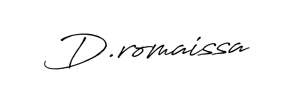 Create a beautiful signature design for name D.romaissa. With this signature (Antro_Vectra_Bolder) fonts, you can make a handwritten signature for free. D.romaissa signature style 7 images and pictures png