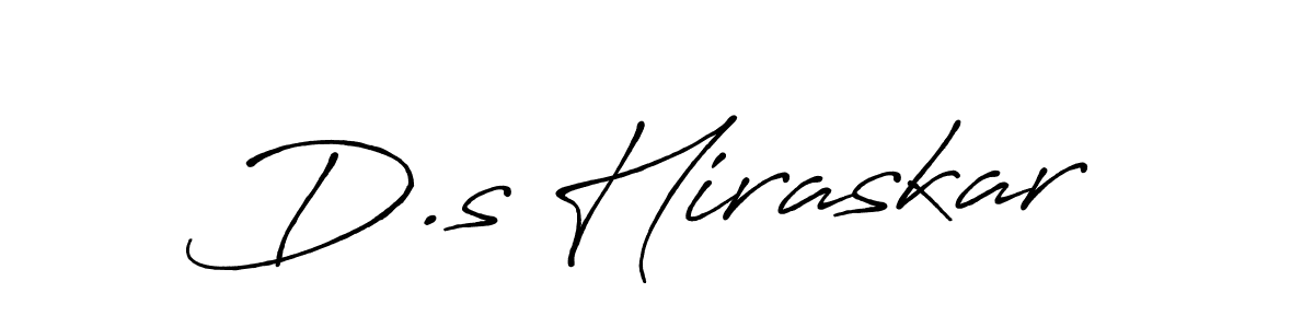 Design your own signature with our free online signature maker. With this signature software, you can create a handwritten (Antro_Vectra_Bolder) signature for name D.s Hiraskar. D.s Hiraskar signature style 7 images and pictures png