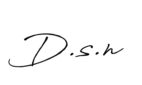 Create a beautiful signature design for name D.s.n. With this signature (Antro_Vectra_Bolder) fonts, you can make a handwritten signature for free. D.s.n signature style 7 images and pictures png