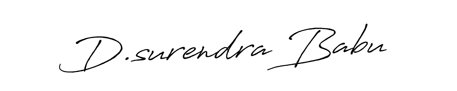 Design your own signature with our free online signature maker. With this signature software, you can create a handwritten (Antro_Vectra_Bolder) signature for name D.surendra Babu. D.surendra Babu signature style 7 images and pictures png