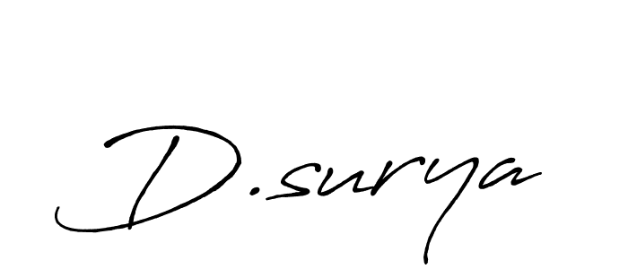 The best way (Antro_Vectra_Bolder) to make a short signature is to pick only two or three words in your name. The name D.surya include a total of six letters. For converting this name. D.surya signature style 7 images and pictures png