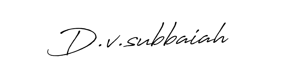 Make a beautiful signature design for name D.v.subbaiah. With this signature (Antro_Vectra_Bolder) style, you can create a handwritten signature for free. D.v.subbaiah signature style 7 images and pictures png