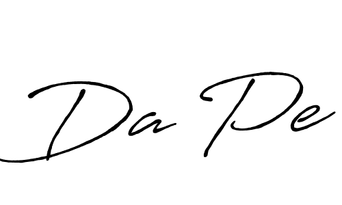 How to make Da Pe signature? Antro_Vectra_Bolder is a professional autograph style. Create handwritten signature for Da Pe name. Da Pe signature style 7 images and pictures png