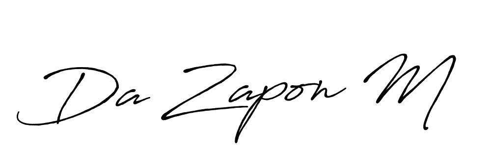 Create a beautiful signature design for name Da Zapon M. With this signature (Antro_Vectra_Bolder) fonts, you can make a handwritten signature for free. Da Zapon M signature style 7 images and pictures png