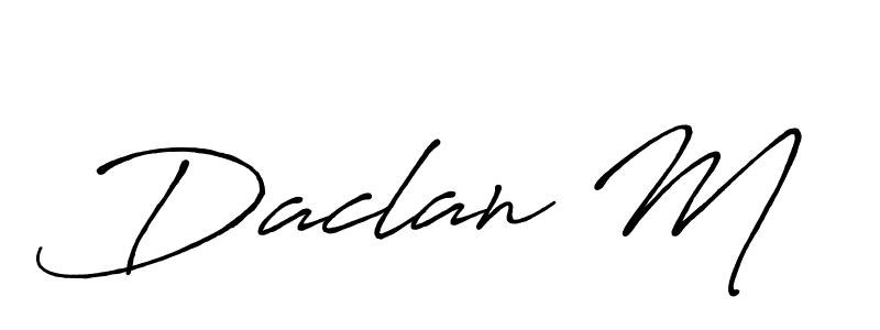 Antro_Vectra_Bolder is a professional signature style that is perfect for those who want to add a touch of class to their signature. It is also a great choice for those who want to make their signature more unique. Get Daclan M name to fancy signature for free. Daclan M signature style 7 images and pictures png