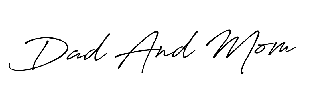 How to make Dad And Mom signature? Antro_Vectra_Bolder is a professional autograph style. Create handwritten signature for Dad And Mom name. Dad And Mom signature style 7 images and pictures png