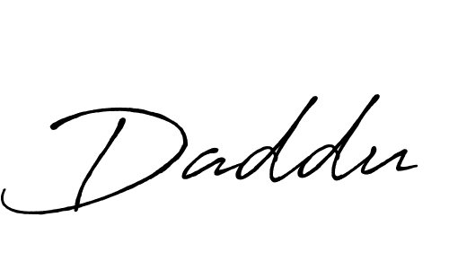 Use a signature maker to create a handwritten signature online. With this signature software, you can design (Antro_Vectra_Bolder) your own signature for name Daddu. Daddu signature style 7 images and pictures png