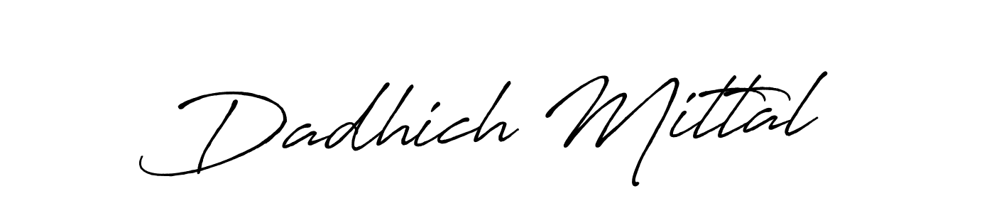 Similarly Antro_Vectra_Bolder is the best handwritten signature design. Signature creator online .You can use it as an online autograph creator for name Dadhich Mittal. Dadhich Mittal signature style 7 images and pictures png