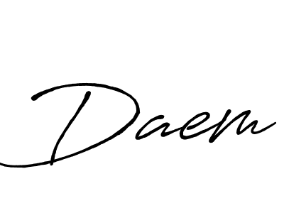 You should practise on your own different ways (Antro_Vectra_Bolder) to write your name (Daem) in signature. don't let someone else do it for you. Daem signature style 7 images and pictures png
