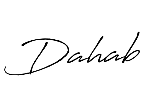 Make a beautiful signature design for name Dahab. With this signature (Antro_Vectra_Bolder) style, you can create a handwritten signature for free. Dahab signature style 7 images and pictures png