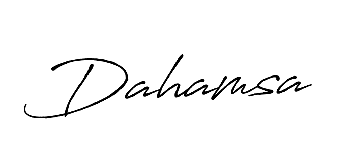 Make a beautiful signature design for name Dahamsa. With this signature (Antro_Vectra_Bolder) style, you can create a handwritten signature for free. Dahamsa signature style 7 images and pictures png