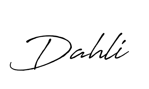 Use a signature maker to create a handwritten signature online. With this signature software, you can design (Antro_Vectra_Bolder) your own signature for name Dahli. Dahli signature style 7 images and pictures png