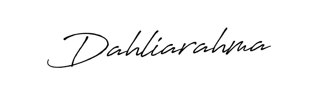 Dahliarahma stylish signature style. Best Handwritten Sign (Antro_Vectra_Bolder) for my name. Handwritten Signature Collection Ideas for my name Dahliarahma. Dahliarahma signature style 7 images and pictures png