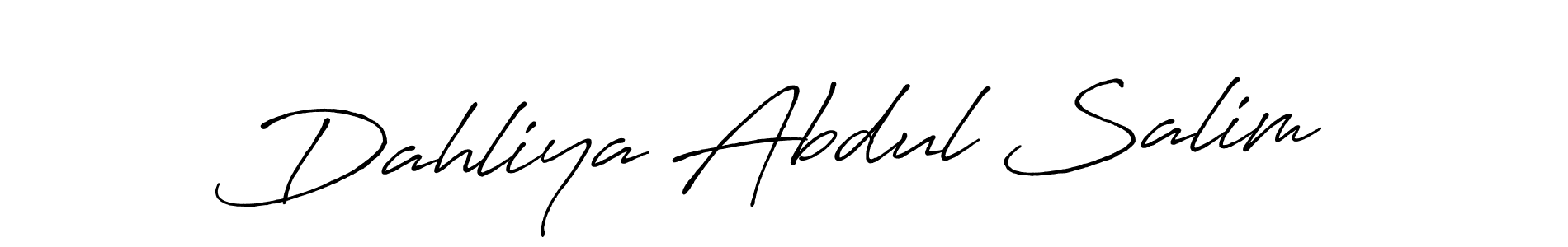 Use a signature maker to create a handwritten signature online. With this signature software, you can design (Antro_Vectra_Bolder) your own signature for name Dahliya Abdul Salim. Dahliya Abdul Salim signature style 7 images and pictures png