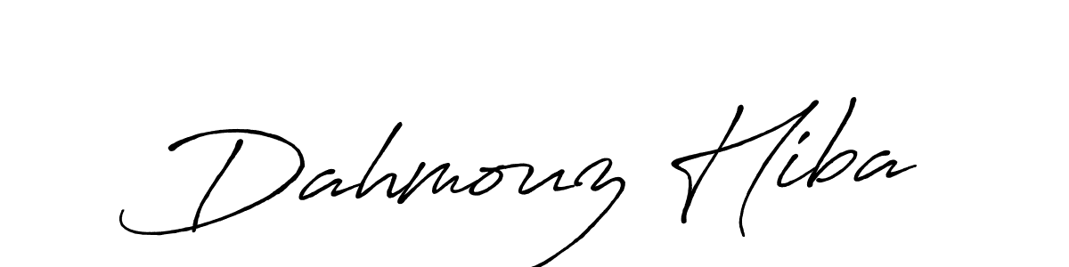 How to make Dahmouz Hiba name signature. Use Antro_Vectra_Bolder style for creating short signs online. This is the latest handwritten sign. Dahmouz Hiba signature style 7 images and pictures png