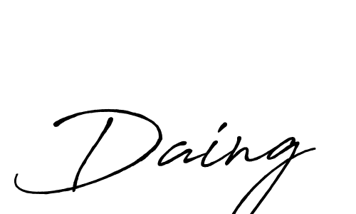 How to make Daing signature? Antro_Vectra_Bolder is a professional autograph style. Create handwritten signature for Daing name. Daing signature style 7 images and pictures png