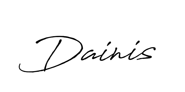 Make a beautiful signature design for name Dainis. With this signature (Antro_Vectra_Bolder) style, you can create a handwritten signature for free. Dainis signature style 7 images and pictures png