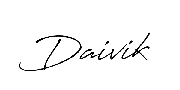 Make a beautiful signature design for name Daivik. With this signature (Antro_Vectra_Bolder) style, you can create a handwritten signature for free. Daivik signature style 7 images and pictures png